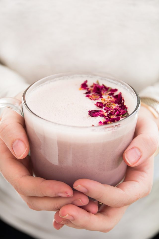 Rose Latte (Dairy Free, Refined Sugar Free, Stress Reducing) | Liz Moody