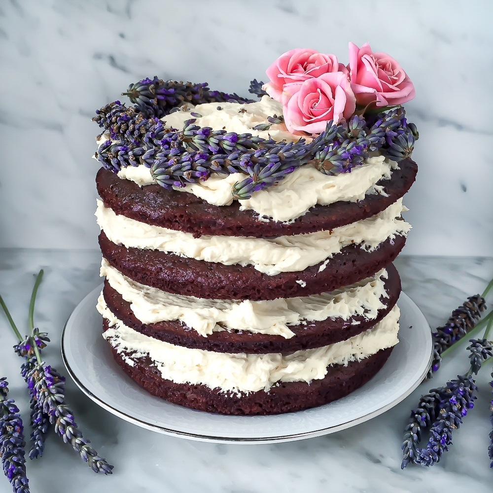Chocolate Lavender Bundt Cake with Lemon Glaze - G'day Soufflé