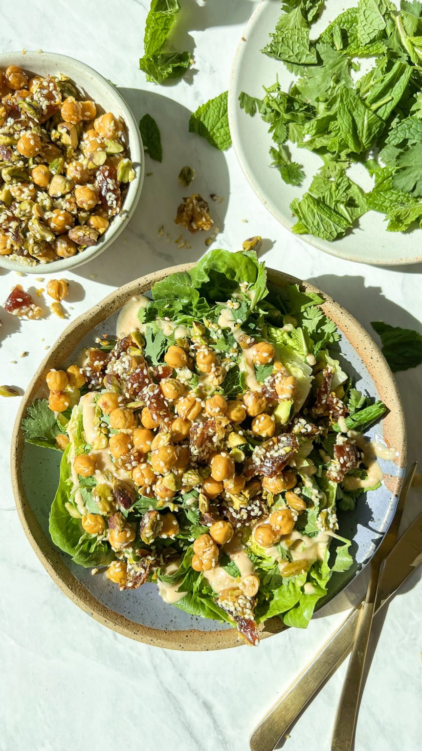 Roasted Date And Crispy Chickpea Salad With Orange Tahini Dressing 6290